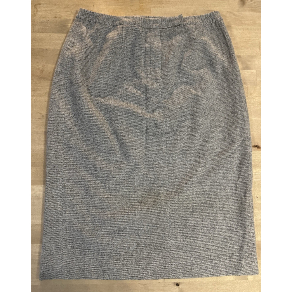 LRL Ralph Lauren Women's Wool Angora Blend Tweed Pencil Skirt Gray Sz 12